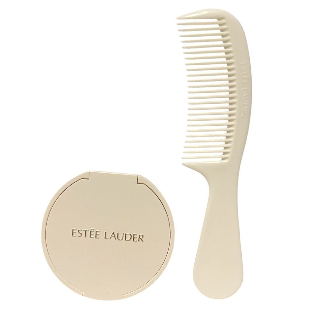 Vintage Estee Lauder Comb Cream‎ 6" Matching Mirror Compact Set Purse Size